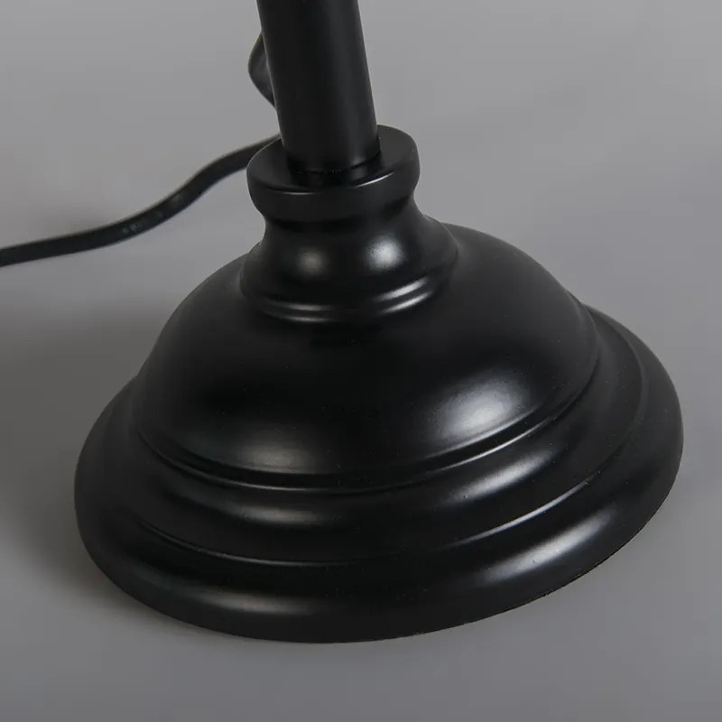 Candeeiro de mesa clássico preto ajustável sem abajur - Accia