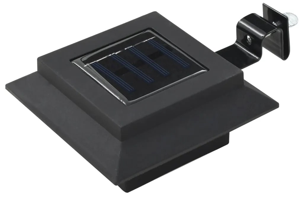 Candeeiro de exterior solar LED 6 pcs preto quadrado 12 cm