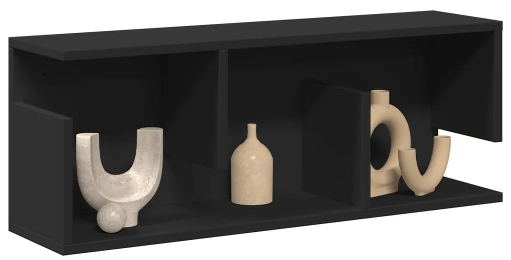 vidaXL Armário de parede 80x20x30 cm derivados de madeira preto