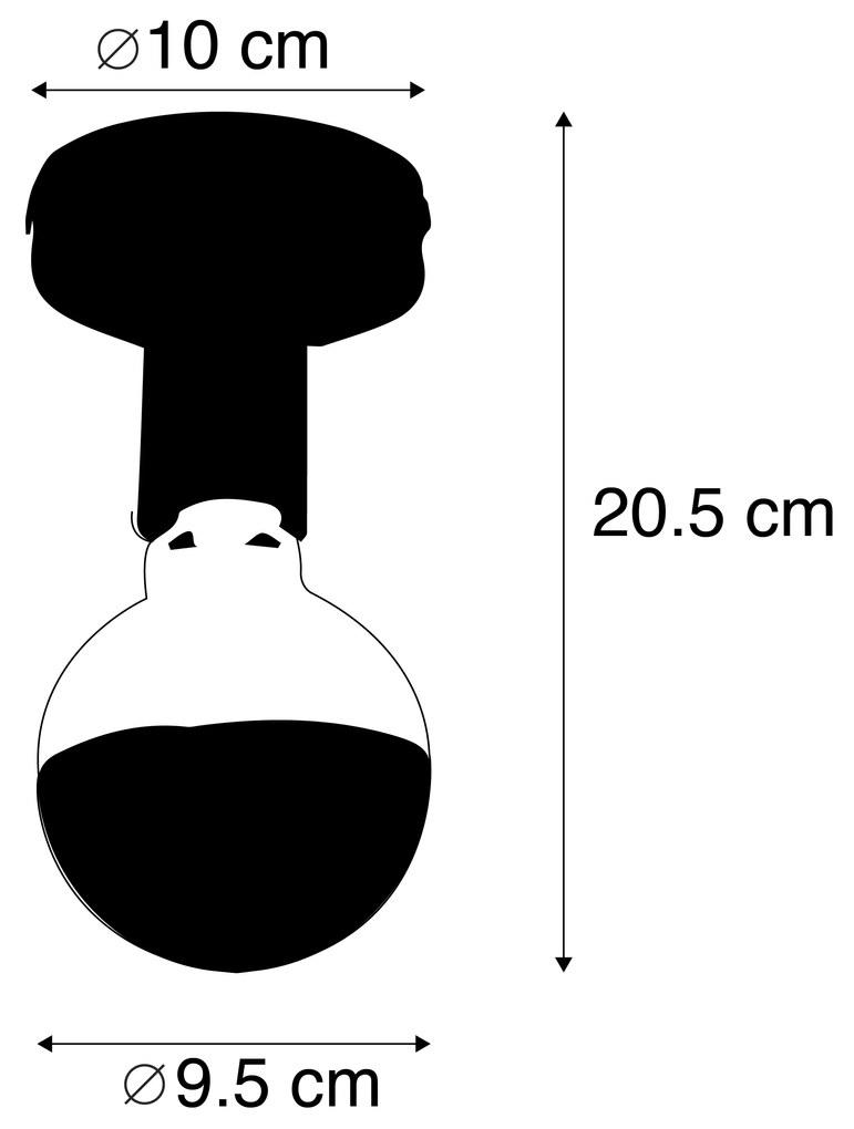 Candeeiro de teto design preto com refletor G95 preto - Facile