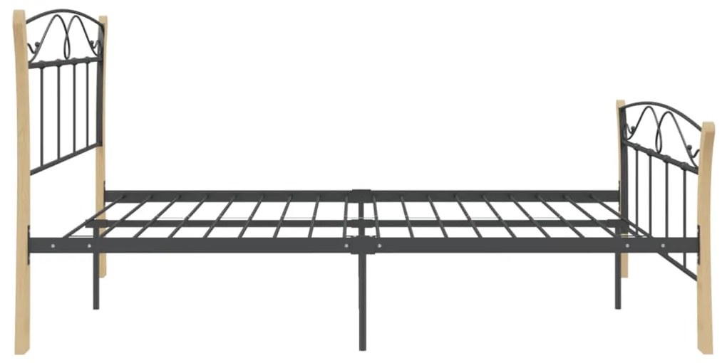 Estrutura de cama 140x200 cm metal preto