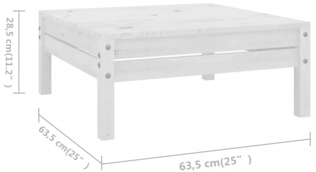 8 pcs conjunto lounge de jardim pinho maciço branco