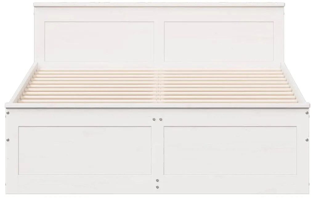 Cama sem colchão com cabeceira 140x200 cm pinho maciço branco
