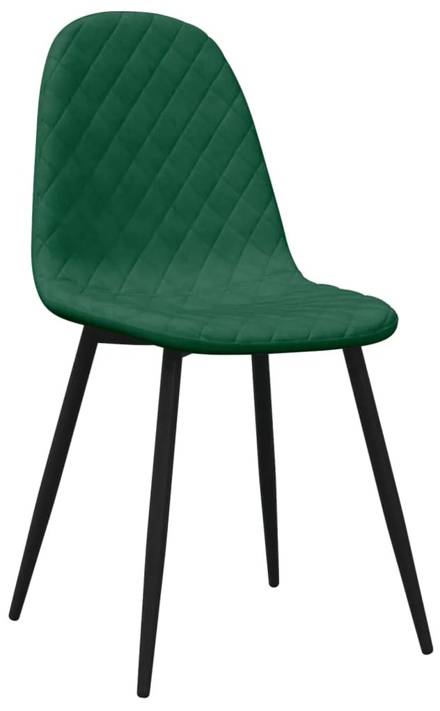 Cadeiras de jantar 4 pcs veludo verde-escuro