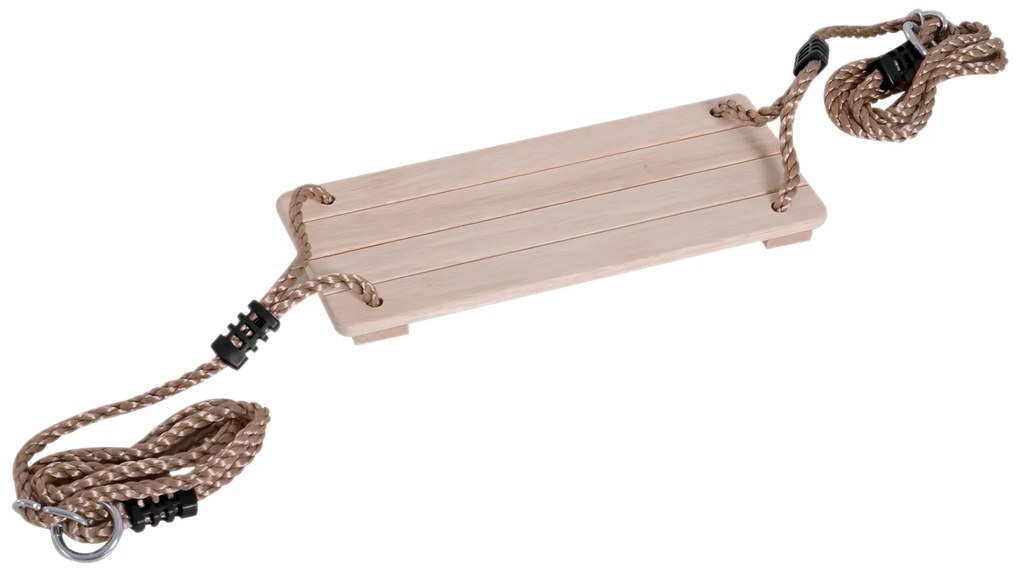 HOMCOM Baloiço de Madeira Pino ao Ar Livre com Assento de Madeira para Adultos e Crianças 40x16cm