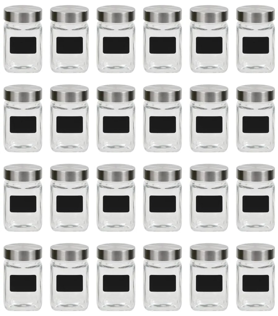 50856 vidaXL Frascos de vidro com autocolante 24 pcs 300 ml