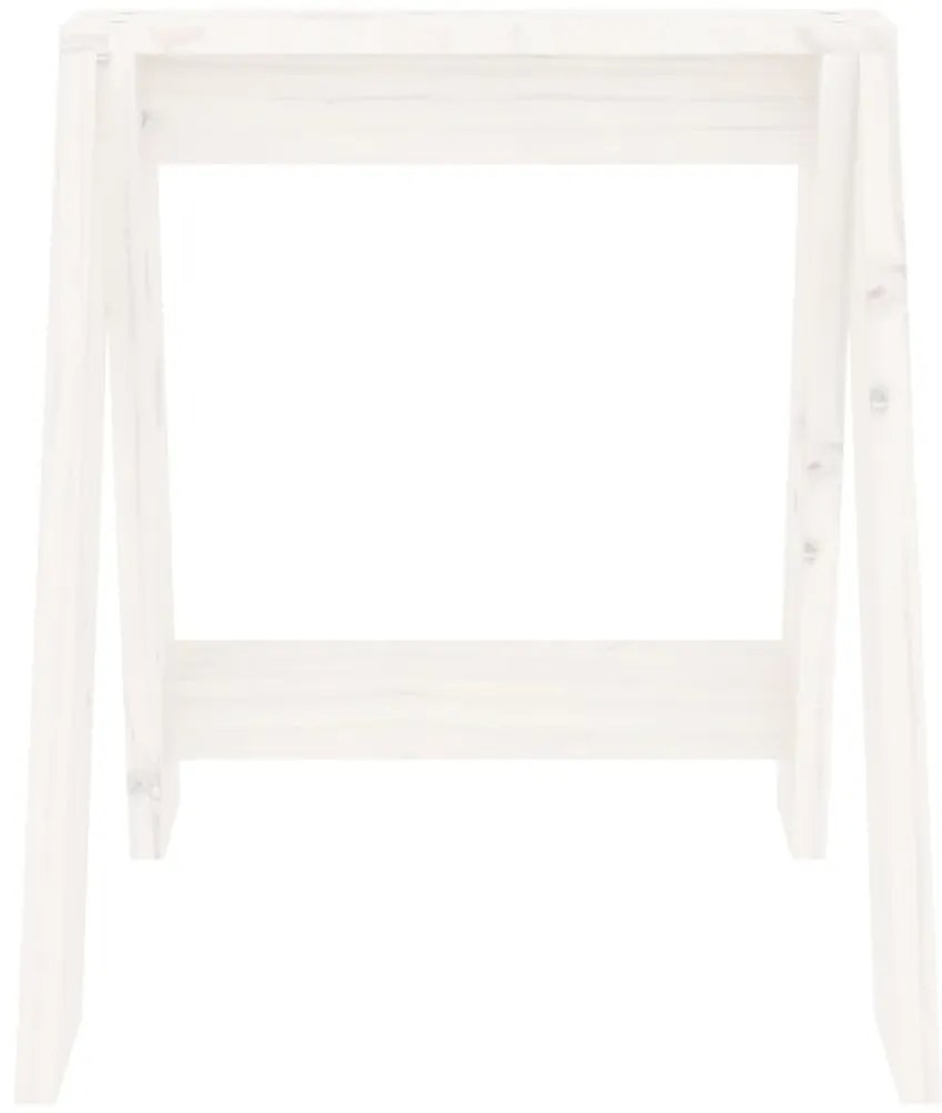 Bancos 2 pcs 40x40x45 cm pinho maciço branco