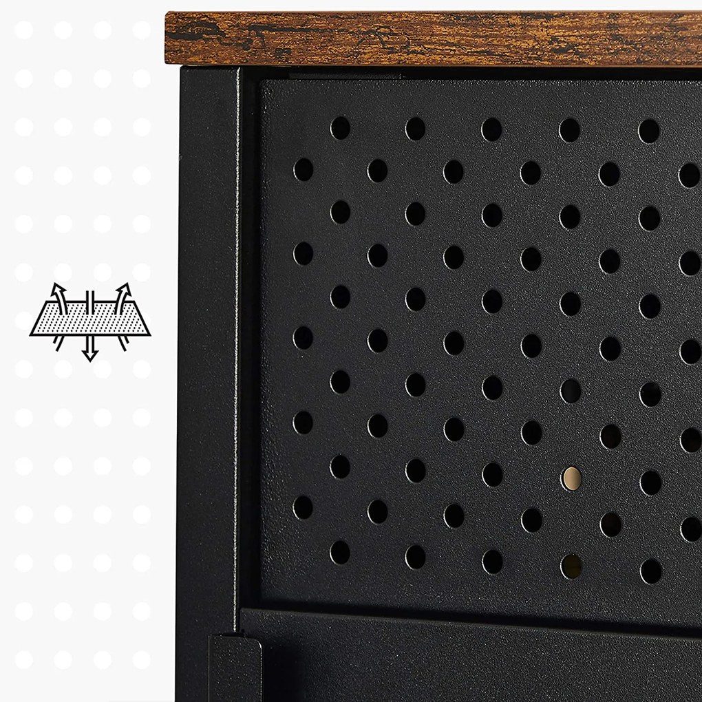 Móvel TV com prateleiras reguláveis 120 x 40 x 55 cm Castanho Vintage-Preto mate