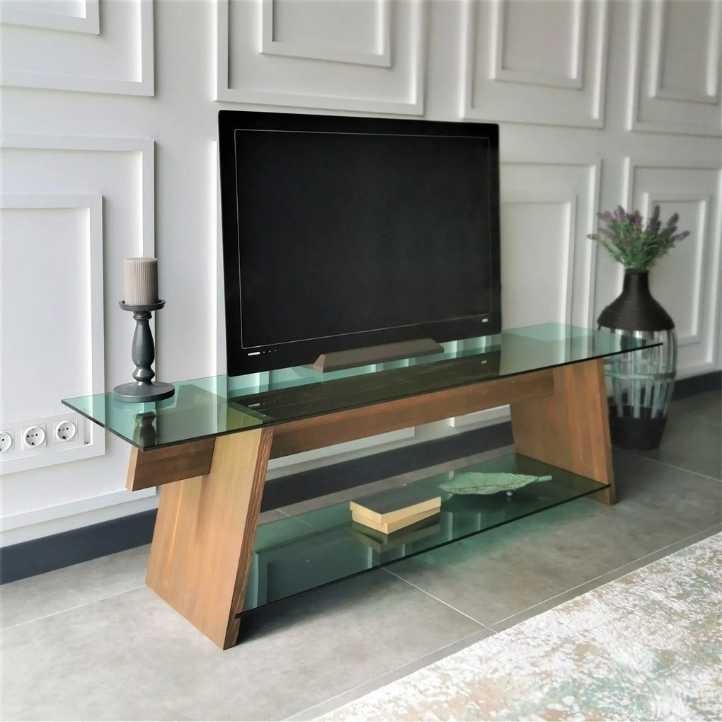 Móvel TV TV202 – Nogueira – 158 cm x 45 cm x 40 cm