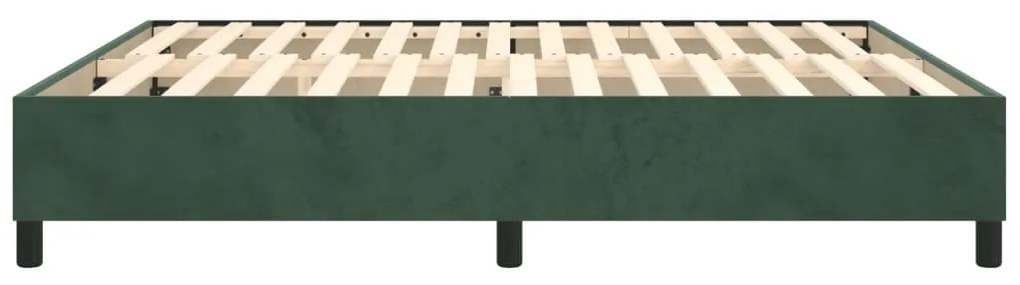 Estrutura de cama 160x200 cm veludo verde-escuro