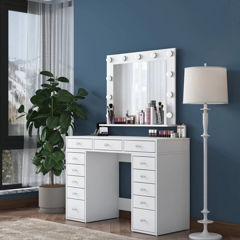 Mesa de Maquilhagem BJ119 – Branco – 120x81,6x44,5 cm