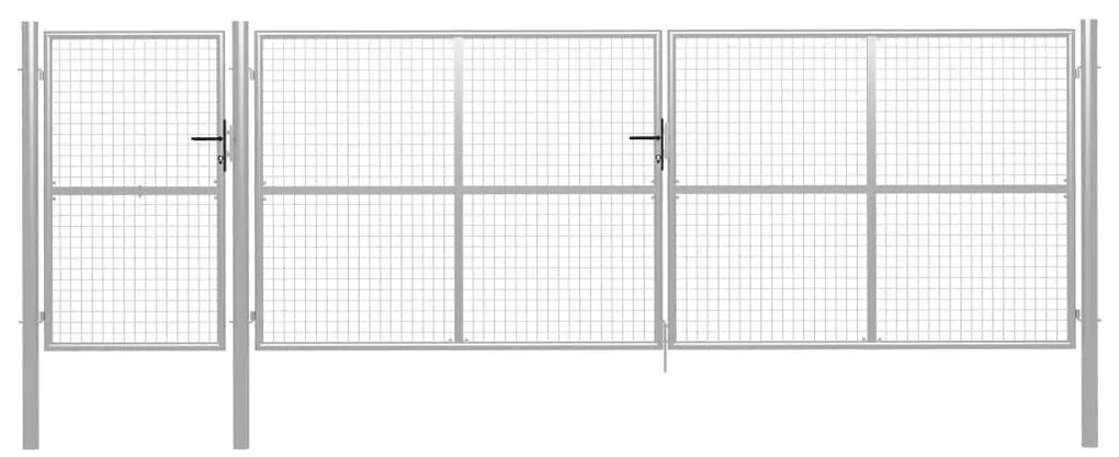Portão de jardim 500x150 cm aço prateado