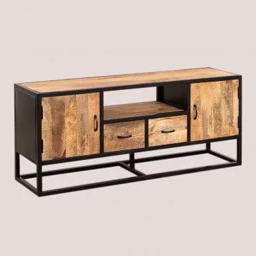 Gabinete de TV de madeira estilo Bavi Madeira Natural - Sklum