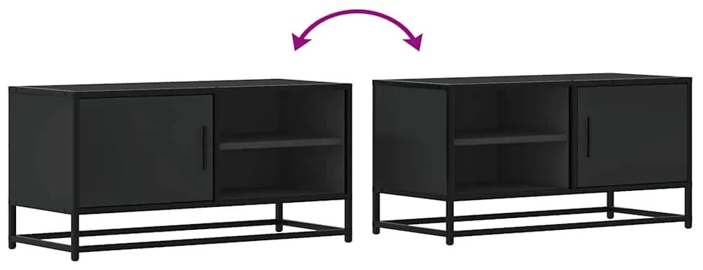 Móvel para TV 80x34,5x40 cm derivados de madeira/metal preto