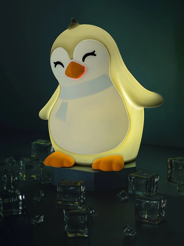 Luz de presença Ping o pinguim suave recarregável USB  branco