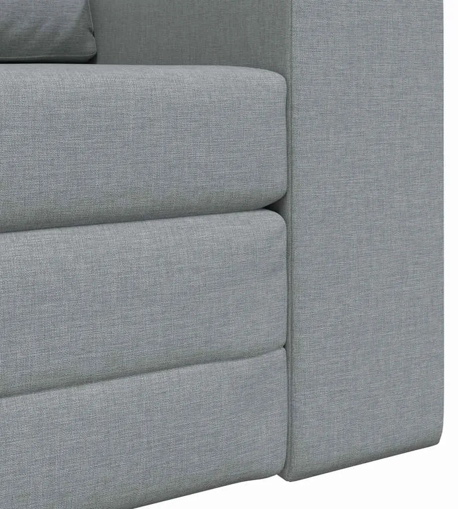 Sofá Cama 2-em-1 Cinza Claro 98x71x83 cm Tecido