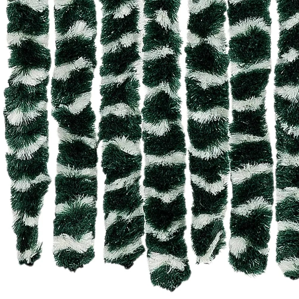 Cortina anti-insetos 90x200 cm chenille verde e branco