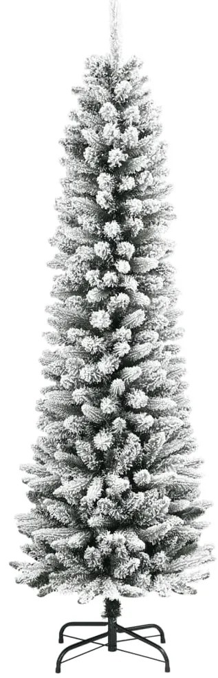 Árvore de Natal artificial fina com neve PVC e PE 240 cm