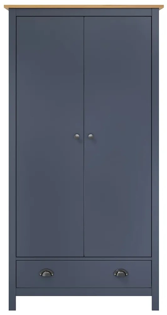 Roupeiro 2 portas Hill 89x50x170 cm pinho maciço cinzento