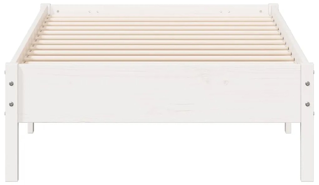 Cama sem colchão 90x190 cm madeira de pinho maciça branco