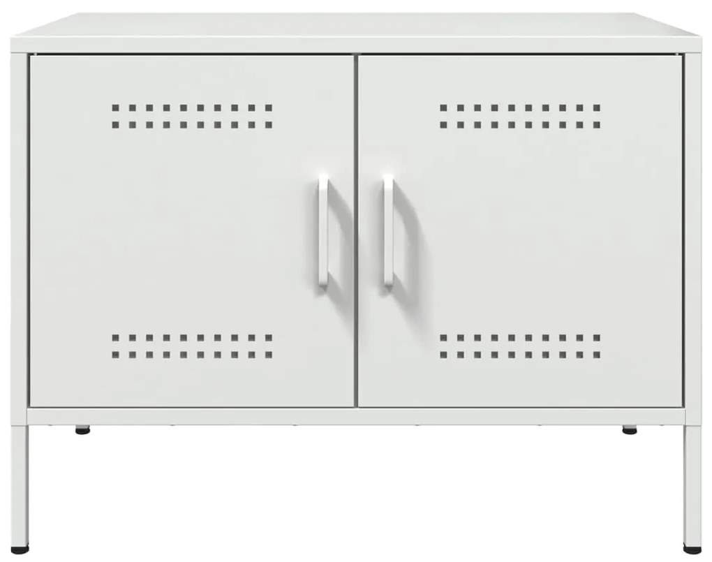 Móveis de TV 2 pcs 68x39x50,5 cm aço branco