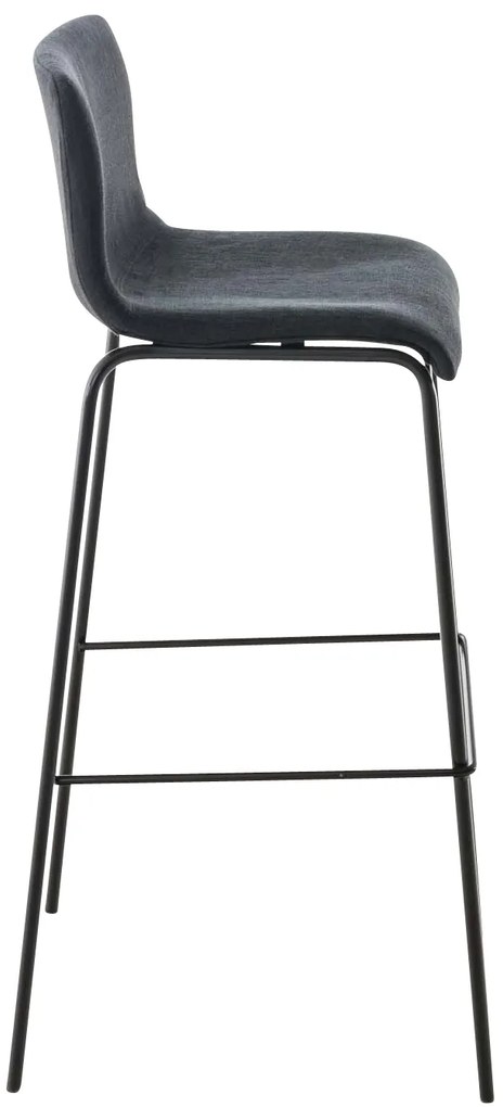 Conjunto de 2 bancos de bar Hoover em tecido e com estrutura preta 43 x 100 x 48 cm Cinzento escuro