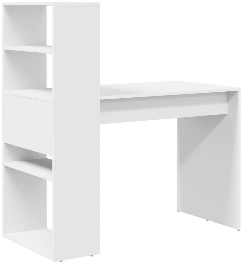 Mesa com Armazenamento Branca 113x54x120 cm Madeira Derivada