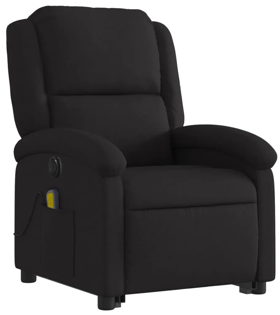 Poltrona elétrica elevatória massagens tecido preto
