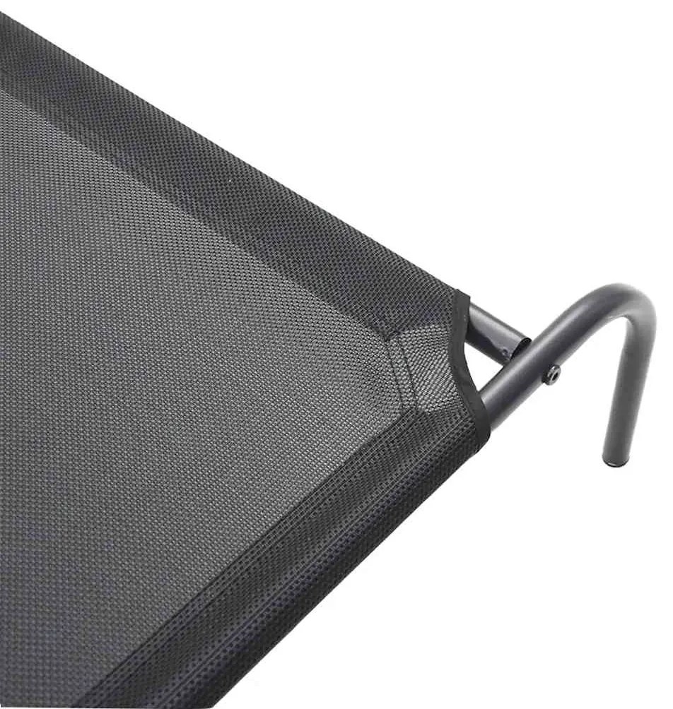 Cama para cães elevada 150x90x20 cm Textilene e aço preto