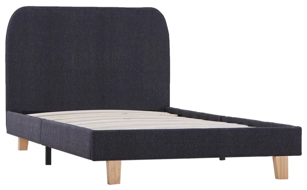 Estrutura de cama em tecido 90x200 cm cinzento-escuro