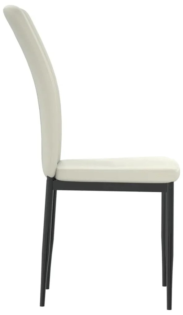 Cadeiras de jantar 2 pcs veludo cor creme