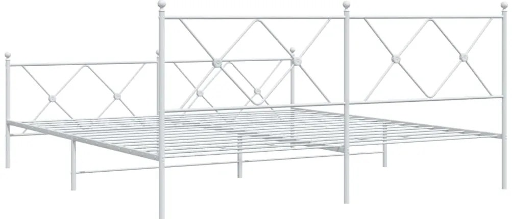 Estrutura de cama com cabeceira e pés 180x200 cm metal branco