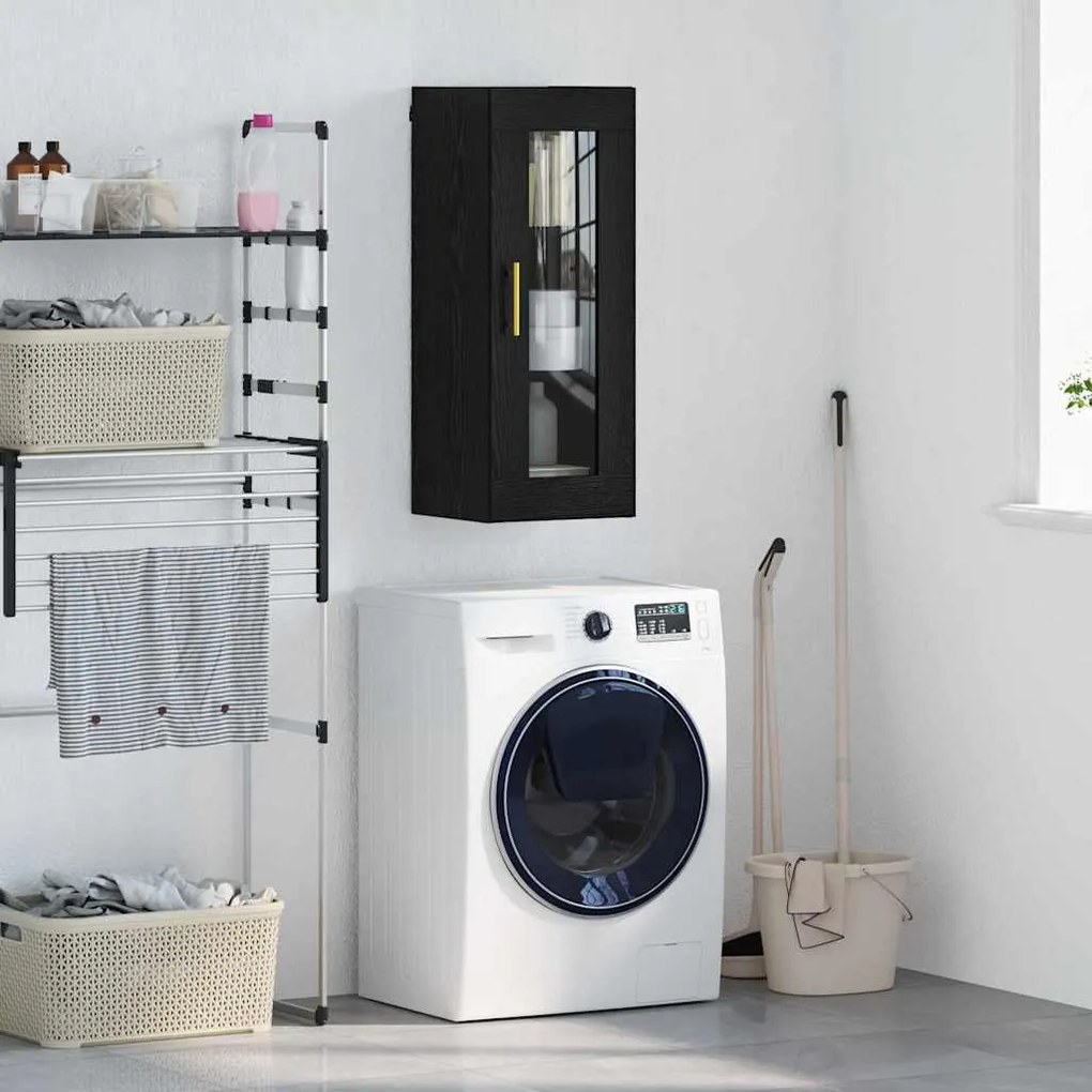 vidaXL Armário de parede Carvalho Preto 34,5 x 34 x 90 cm