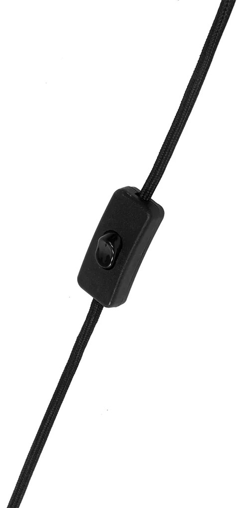 Candeeiro de mesa moderno preto com vidro opalino - Drop