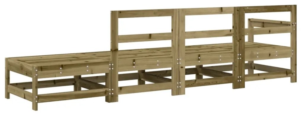 4 pcs conjunto lounge de jardim madeira de pinho impregnada