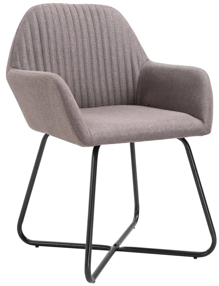 Cadeiras de jantar 2 pcs tecido cinzento-acastanhado