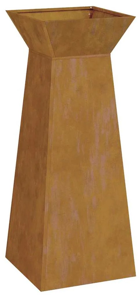 Jardineiras em pilar 2 pcs com tigela 40x40x100 cm em aço corten.