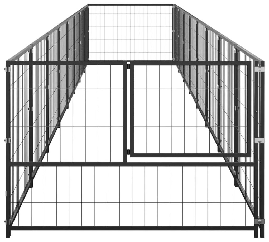 Canil para cães 8 m² aço preto