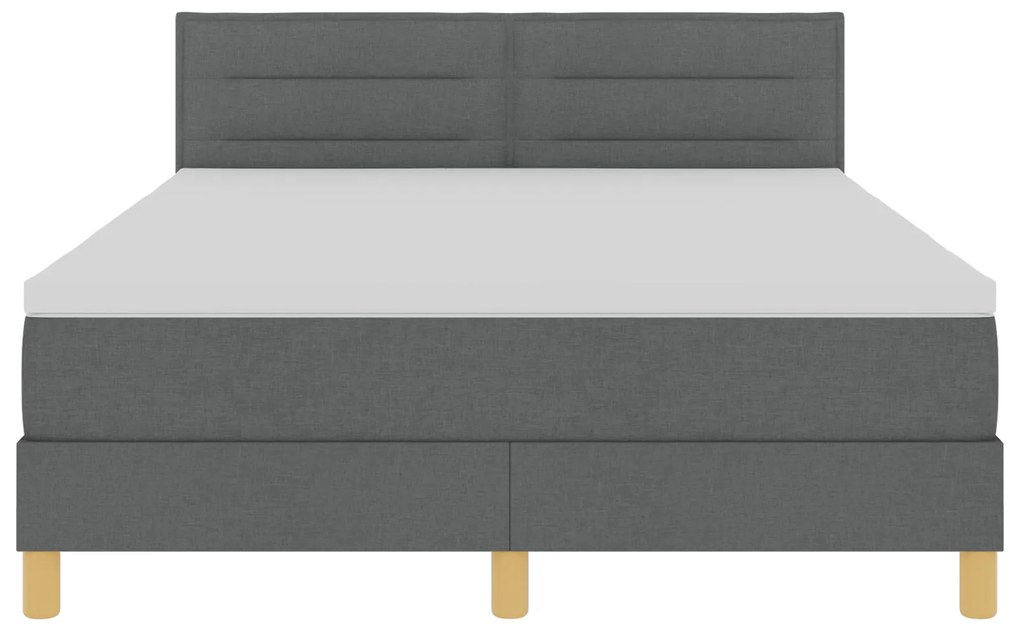 Cama Box com Colchão Cinza Escuro 160x200 cm Tecido