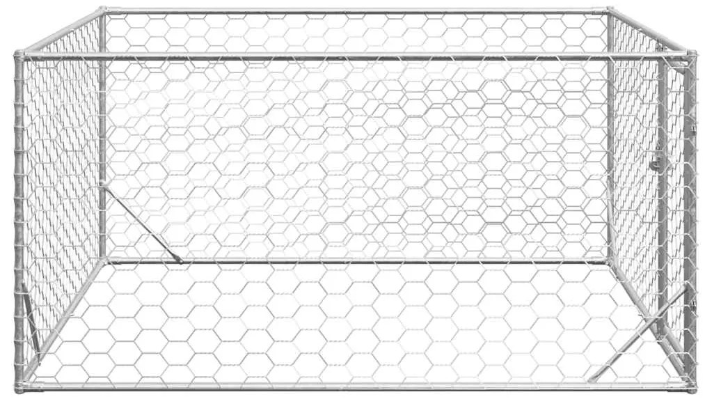 Canil exterior para cães com porta 2x2x1 m aço galvanizado