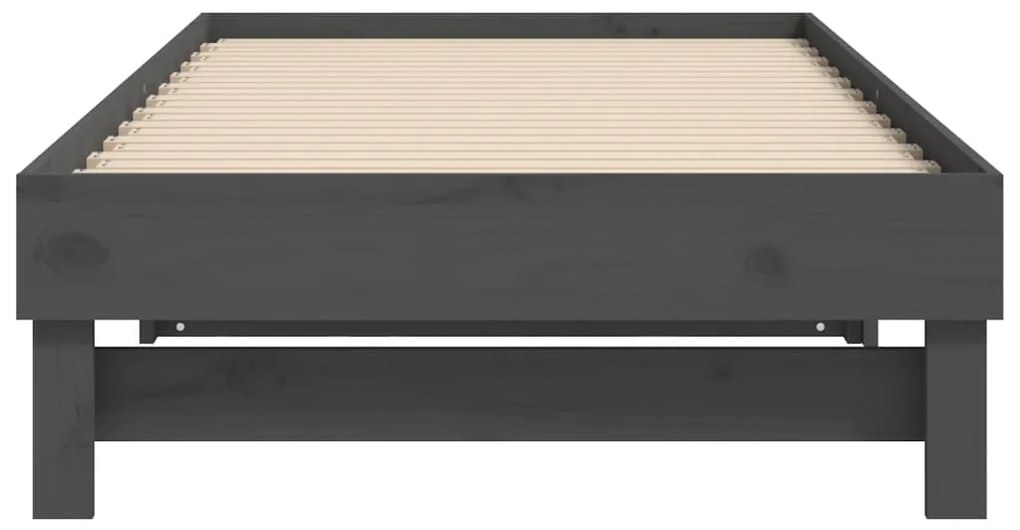 Estrutura sofá-cama de puxar 2x(90x190) cm pinho maciço cinza