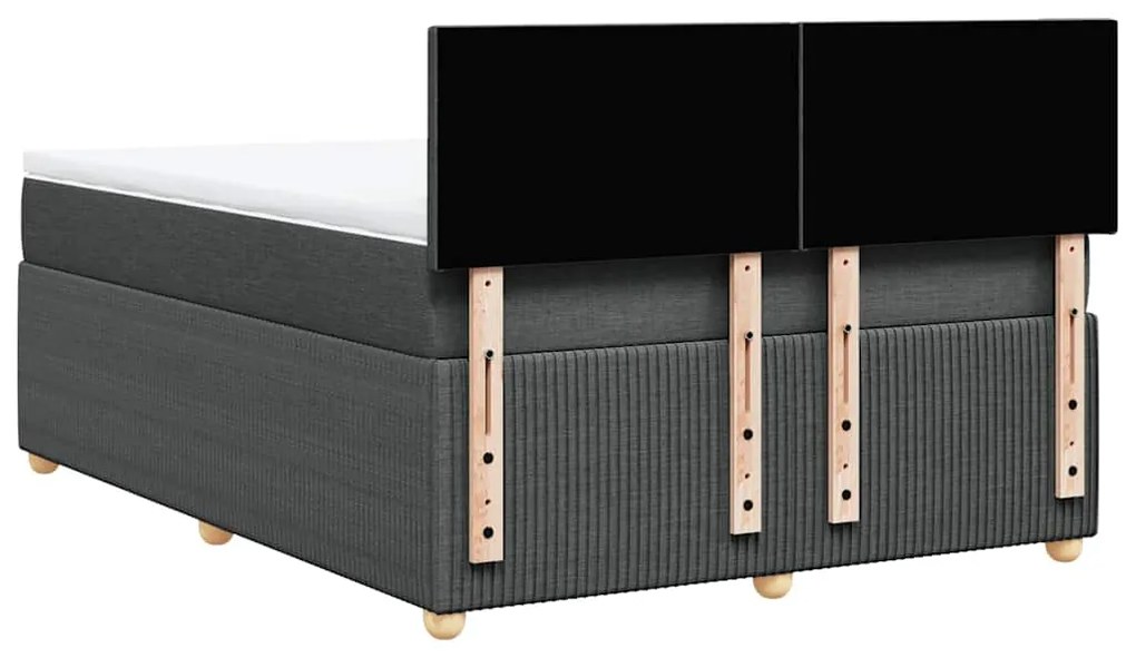 Cama com molas/colchão 140x190 cm tecido cinzento-escuro