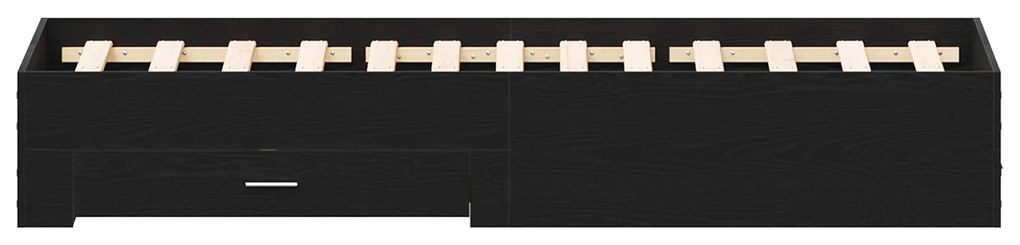 Cama com Gavetas vidaXL Carvalho Preto 120x190 cm Madeira de Engenhari