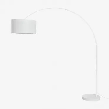 Lâmpada De Pé Para Exterior Em Linho E Ferro Vonera Gardénia Branco - Sklum