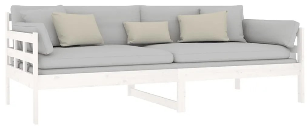 Sofá-cama 90x200 cm madeira de pinho maciça branco