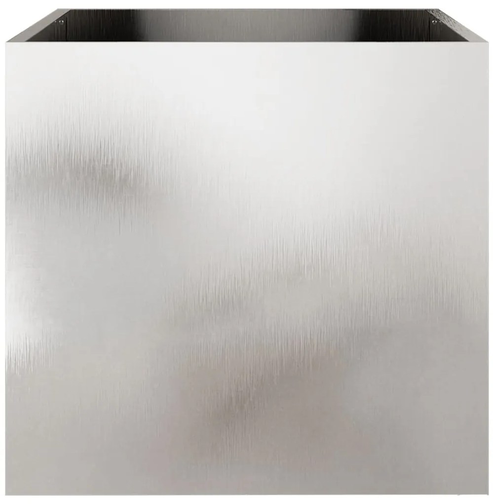 Vaso/floreira 49x47x46 cm aço inoxidável prateado