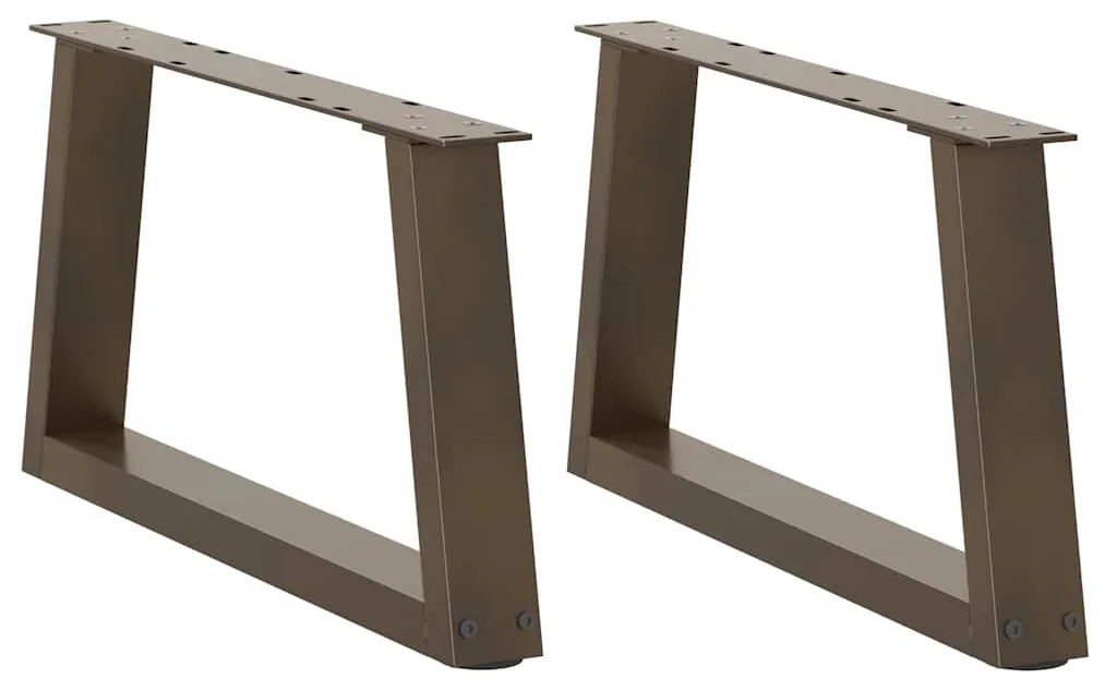 vidaXL Pés para mesa de centro em formato de V, 2 peças, aço natural, 50x(30-31,3) cm, aço