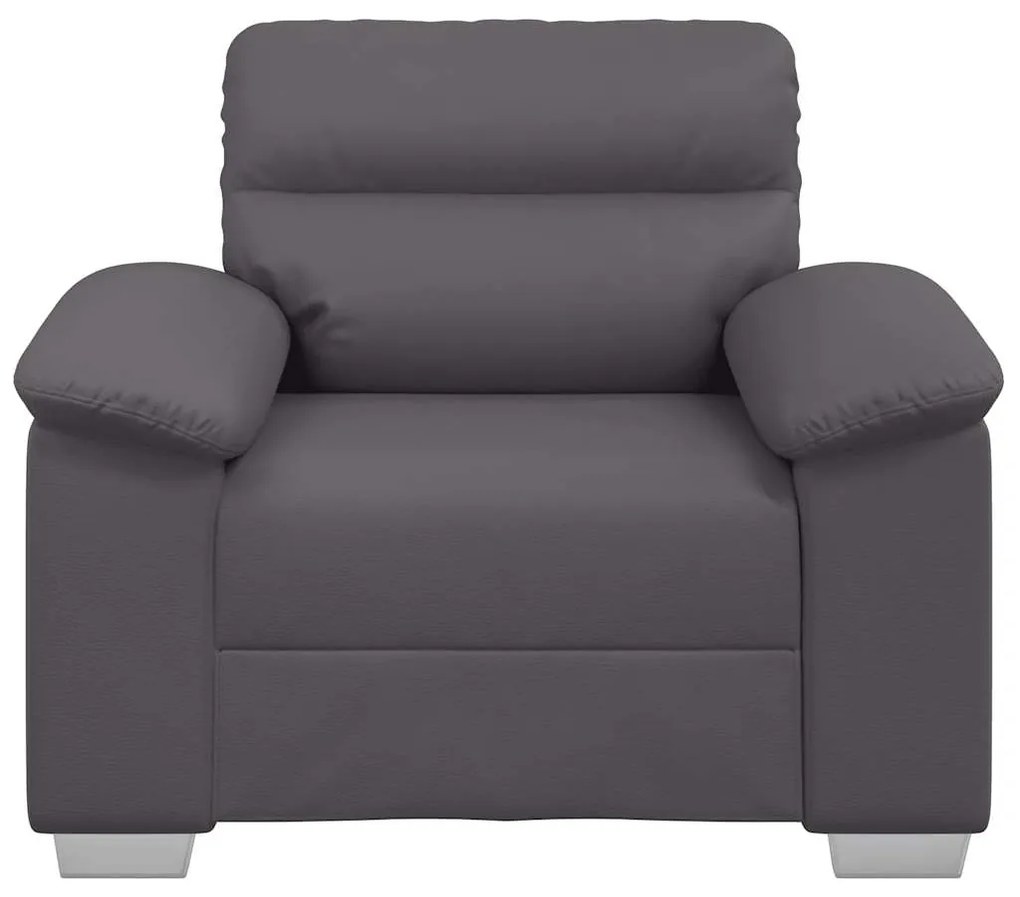 Poltrona 60 cm couro artificial cinzento
