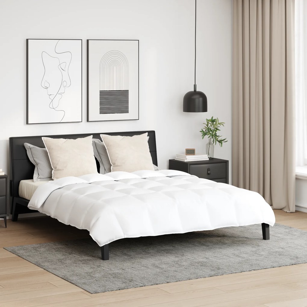 vidaXL Edredão Outros 3 pcs Branco 240 x 200 cm Penugem