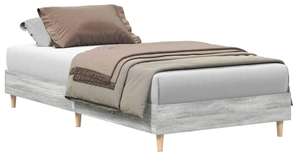 Cama vidaXL 90x200 cm Cinza Sonoma em Madeira Engenharia
